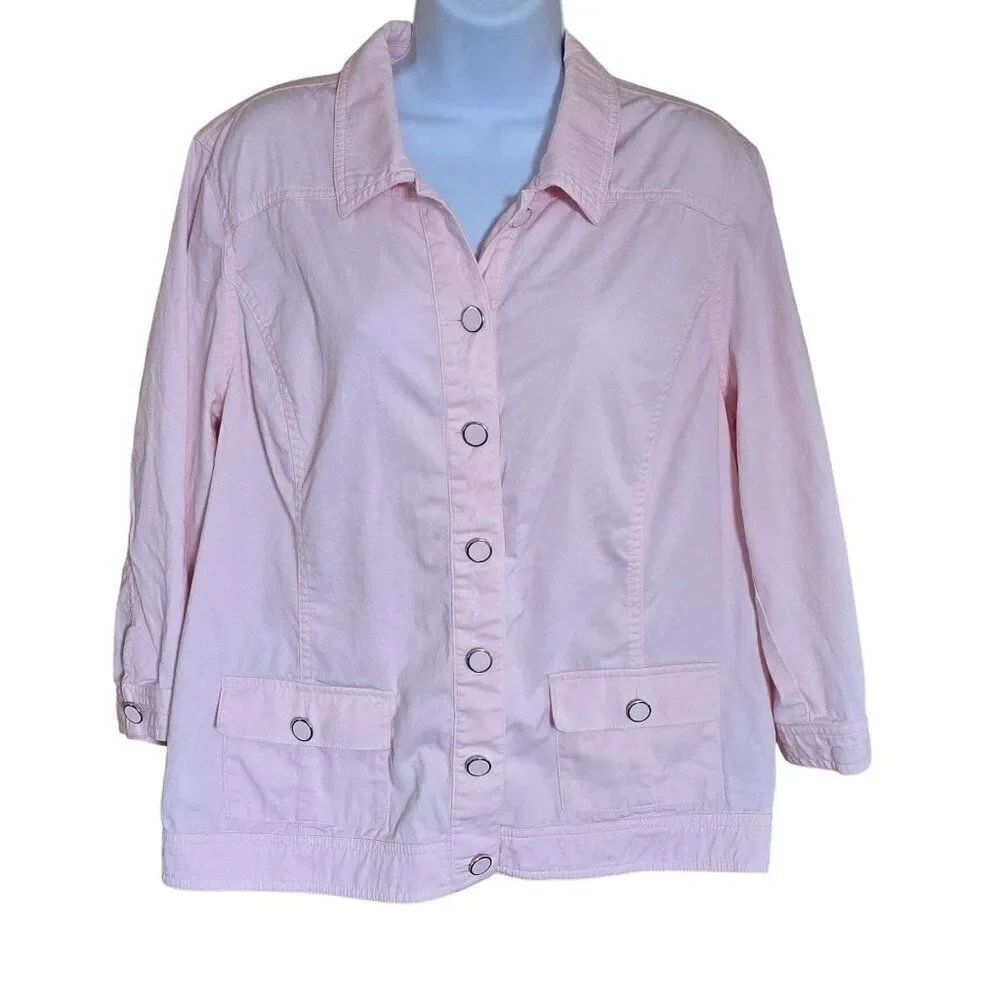 Pink Button-Front Utility Jacket barbie fairycore cottagecore garden party
